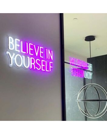 Believe In Yourself Neon Sign for Inspirational and Motivational Spaces