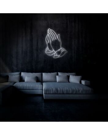 Praying Hands Neon Sign for Spiritual and Peaceful Spaces