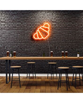 Croissant Neon Sign for Bakeries and Dining Areas