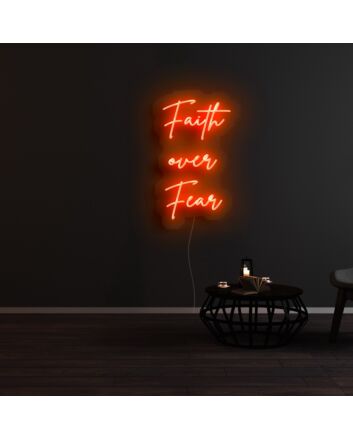 Faith Over Fear Neon Sign for Inspirational and Spiritual Spaces