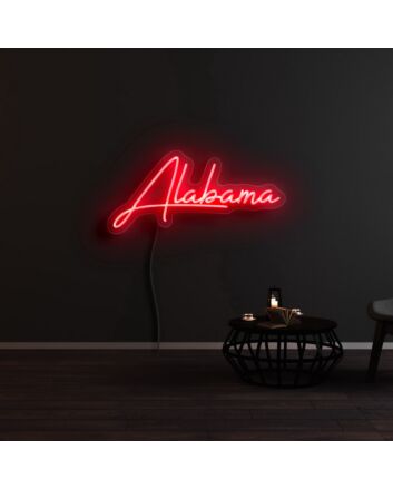 Alabama Neon Sign for State Pride and Decorative Spaces