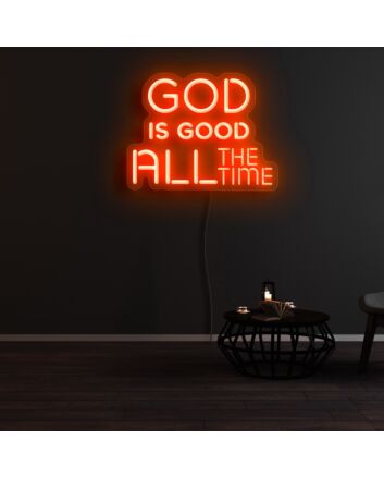 God Is Good All The Time Neon Sign for Spiritual and Positive Spaces