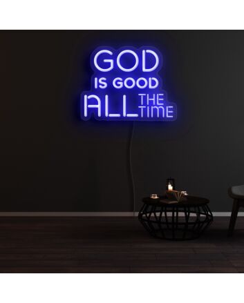 God Is Good All The Time Neon Sign for Spiritual and Positive Spaces