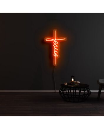 Jesus Neon Sign for Spiritual and Religious Decor