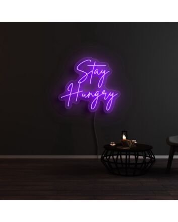 Stay Hungry Neon Sign for Motivational and Productive Spaces