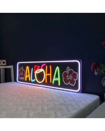 Aloha Cocktail Bar Neon Sign for Tropical and Fun Spaces