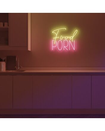 Food Porn Neon Sign MNE11008 for Food Lovers and Dining Areas