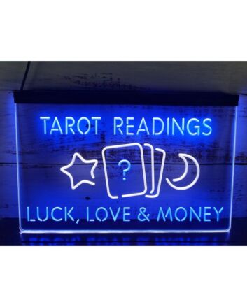 Tarot Readings Luck Love Money Dual LED Neon Sign for Mystical and Whimsical Spaces