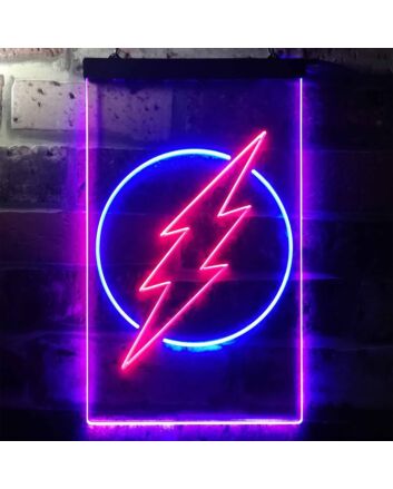 The Flash Logo Dual LED Neon Sign for Superhero Fans