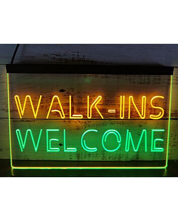Walk Ins Welcome Open Beauty Massage Dual LED Neon Sign for Beauty and Massage Parlors