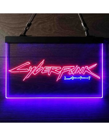 Cyberpunk Dual LED Neon Sign for Gaming and Sci-Fi Fans