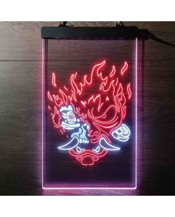 Cyberpunk Samurai Dual LED Neon Sign for Gaming and Sci-Fi Fans
