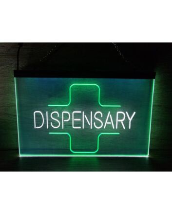 Dispensary Cross Wall Dual LED Neon Sign for Retail and Wellness Spaces