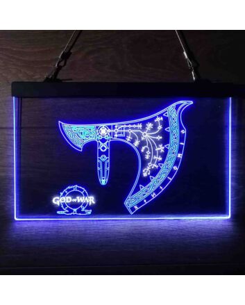 God of War Axe Dual LED Neon Sign for Gaming Fans