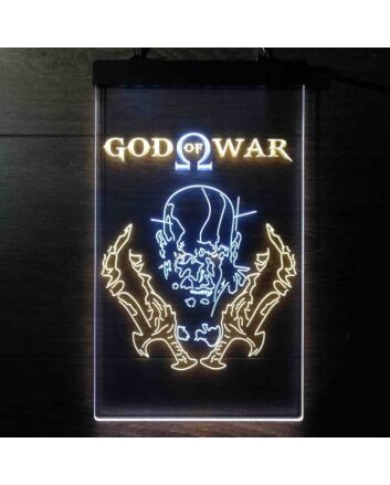 God of War Kratos Dual LED Neon Sign for Gaming Fans