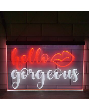 Hello Gorgeous Dual LED Neon Sign for Positive and Stylish Spaces