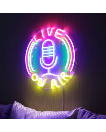 Live On Air Dual LED Neon Sign for Studios and Broadcasting Spaces