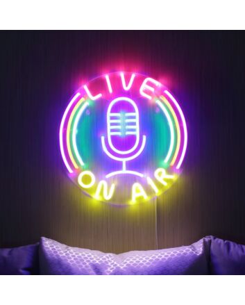 Live On Air Dual LED Neon Sign for Studios and Broadcasting Spaces