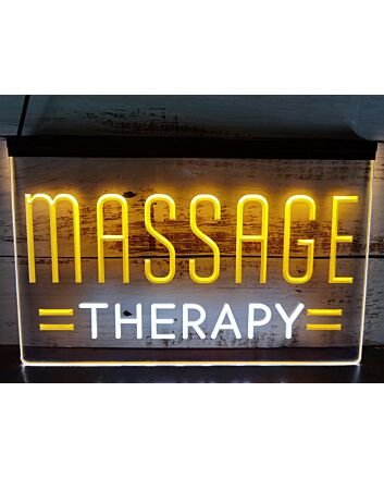 Massage Therapy Dual LED Neon Sign for Relaxation and Wellness Spaces