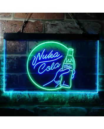 Nuka Cola Dual LED Neon Sign for Gaming and Retro Spaces