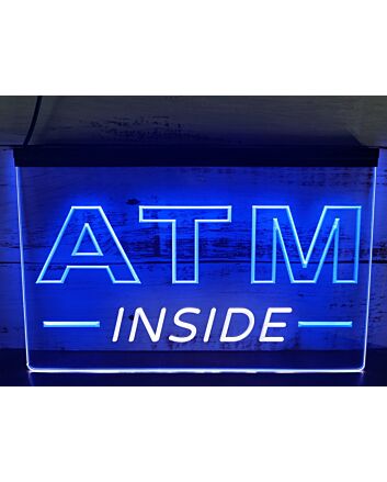 ATM Inside Dual LED Neon Sign for Businesses and Convenience Spaces