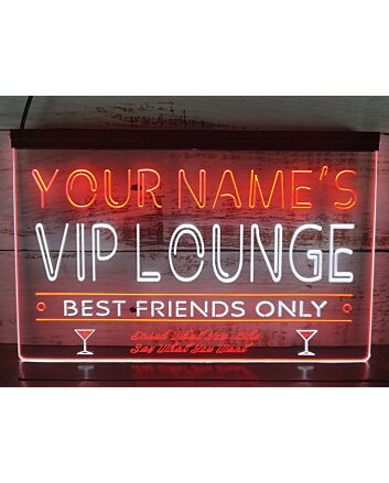 Name Personalized Custom VIP Lounge Best Friends Only Bar Beer Dual LED Neon Sign for Personalized Decor