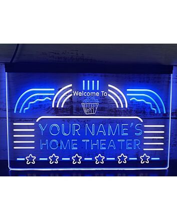 Personalized Your Name Home Theater Cinema Dual LED Neon Sign for Personalized Decor