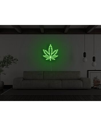 Pot Leaf Neon Sign for Cannabis Enthusiasts and Relaxing Spaces