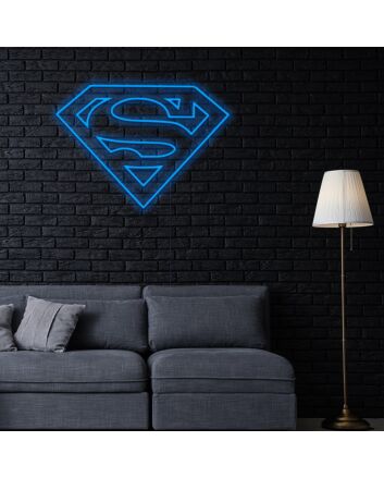 Superman Neon Sign for Superhero Fans and Themed Decor