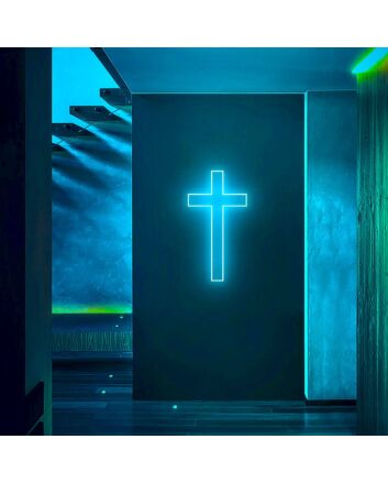 Church Cross Neon Sign for Religious and Spiritual Spaces