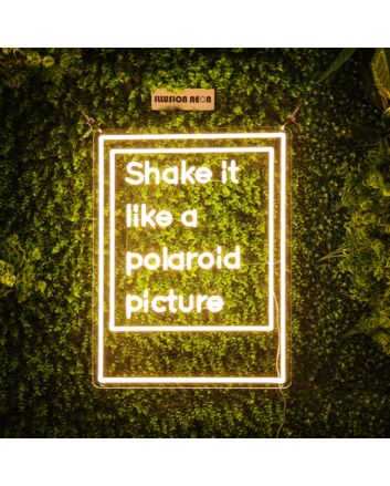 Shake It Like A Polaroid Picture Neon Sign for Fun and Playful Spaces