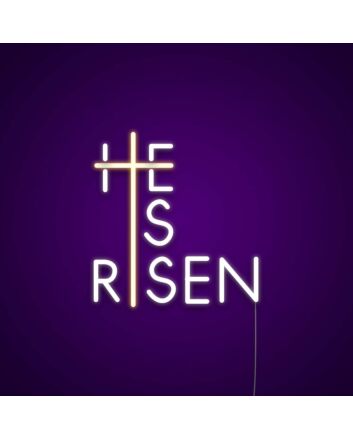 He Is Risen Neon Sign for Religious and Easter Themes