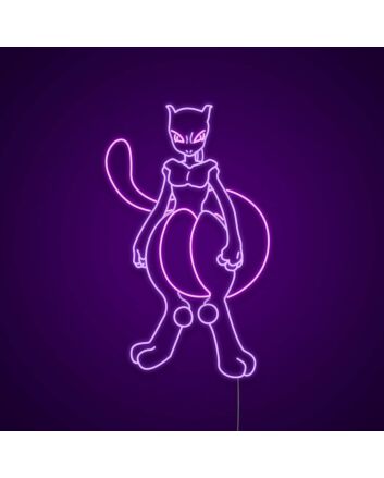 Mewtwo Neon Sign for Anime Fans