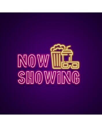 Now Showing Neon Sign for Home Theaters and Movie Lovers