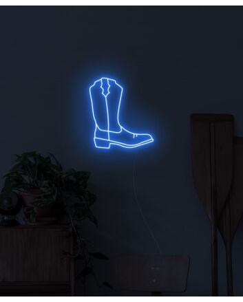 Cowboy Boot Neon Sign for Western and Rustic Decor