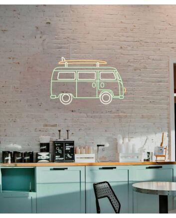 Surfer Caravan Neon Sign for Beach and Adventure Themes