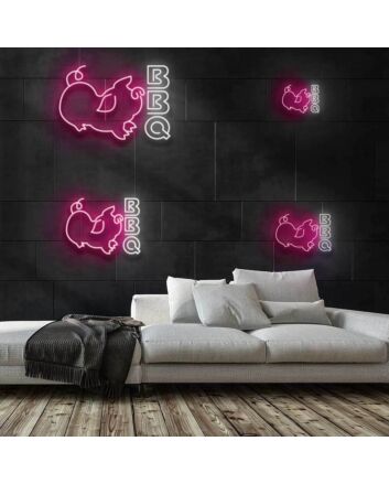 BBQ Neon Sign for Barbecue and Social Spaces