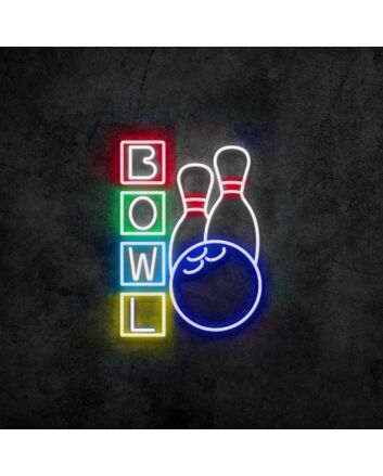 Bowling Neon Sign for Gaming and Social Spaces