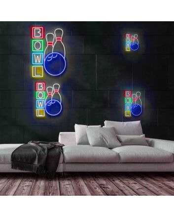 Bowling Neon Sign for Gaming and Social Spaces