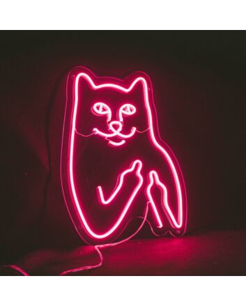 Cat Birdie Neon Sign for Animal and Whimsical Decor