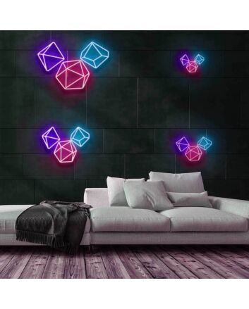 Gaming Dice Neon Sign for Gaming and Fun Spaces