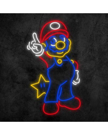 Mario Neon Sign for Video Game Fans
