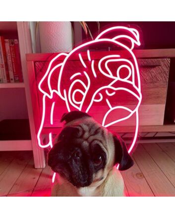 Cutie The Pug Neon Sign for Pet Lovers