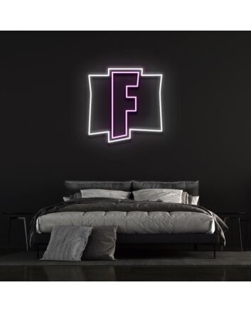 F game Logo Neon Sign for Gaming Fans