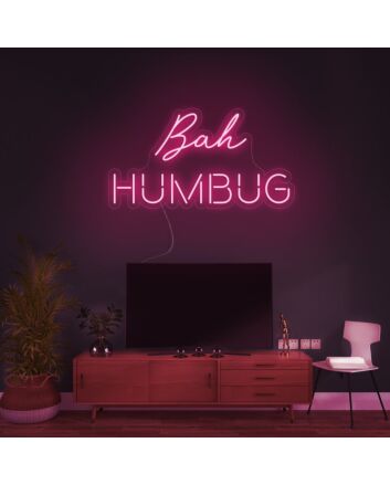 Bah Humbug Neon Sign for Humorous and Holiday Themes