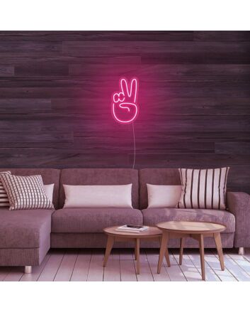 Mini Peace Finger Neon Sign for Peaceful and Fun Spaces