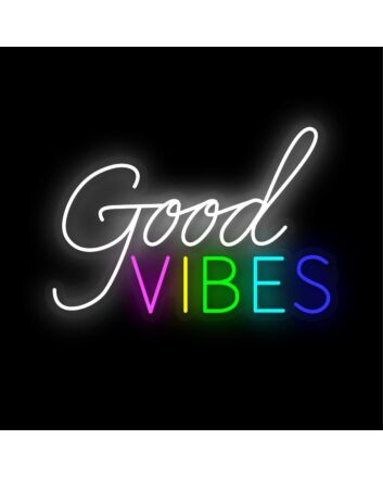Good Vibes Rainbow Neon Sign for Positive and Fun Spaces
