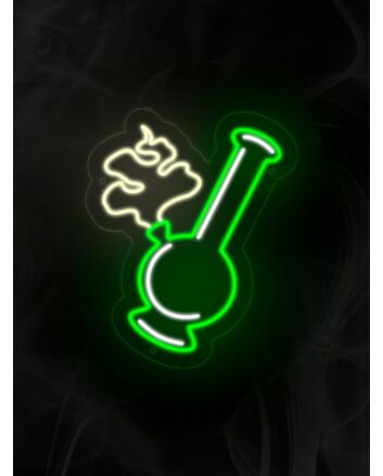 Bong Ganja Leaf Neon Sign for Cannabis Enthusiasts