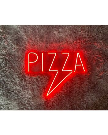 Pizza Lightning Neon Sign for Pizzerias and Fun Spaces
