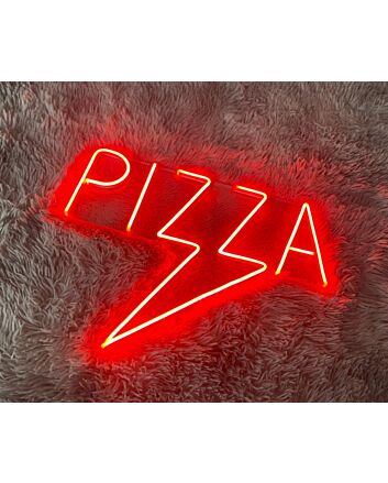 Pizza Lightning Neon Sign for Pizzerias and Fun Spaces